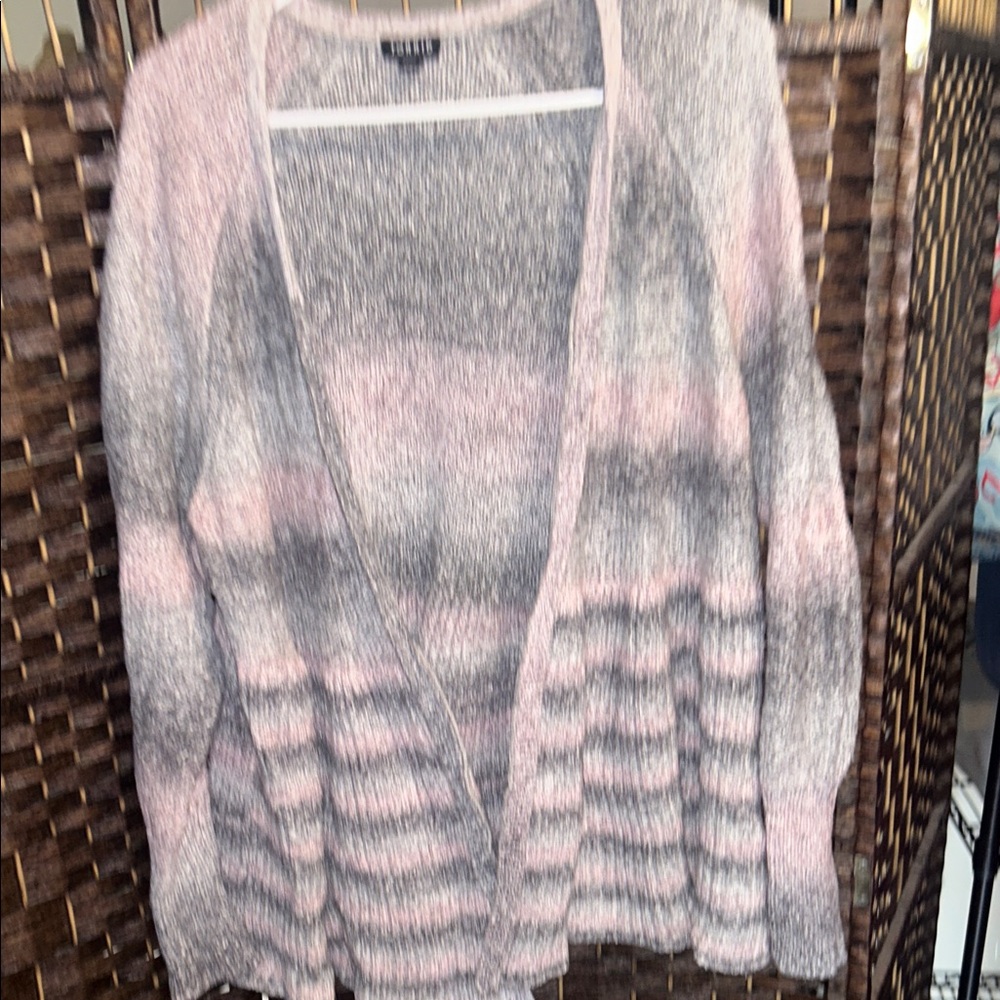 Torrid Gray and Pink Striped Cardigan